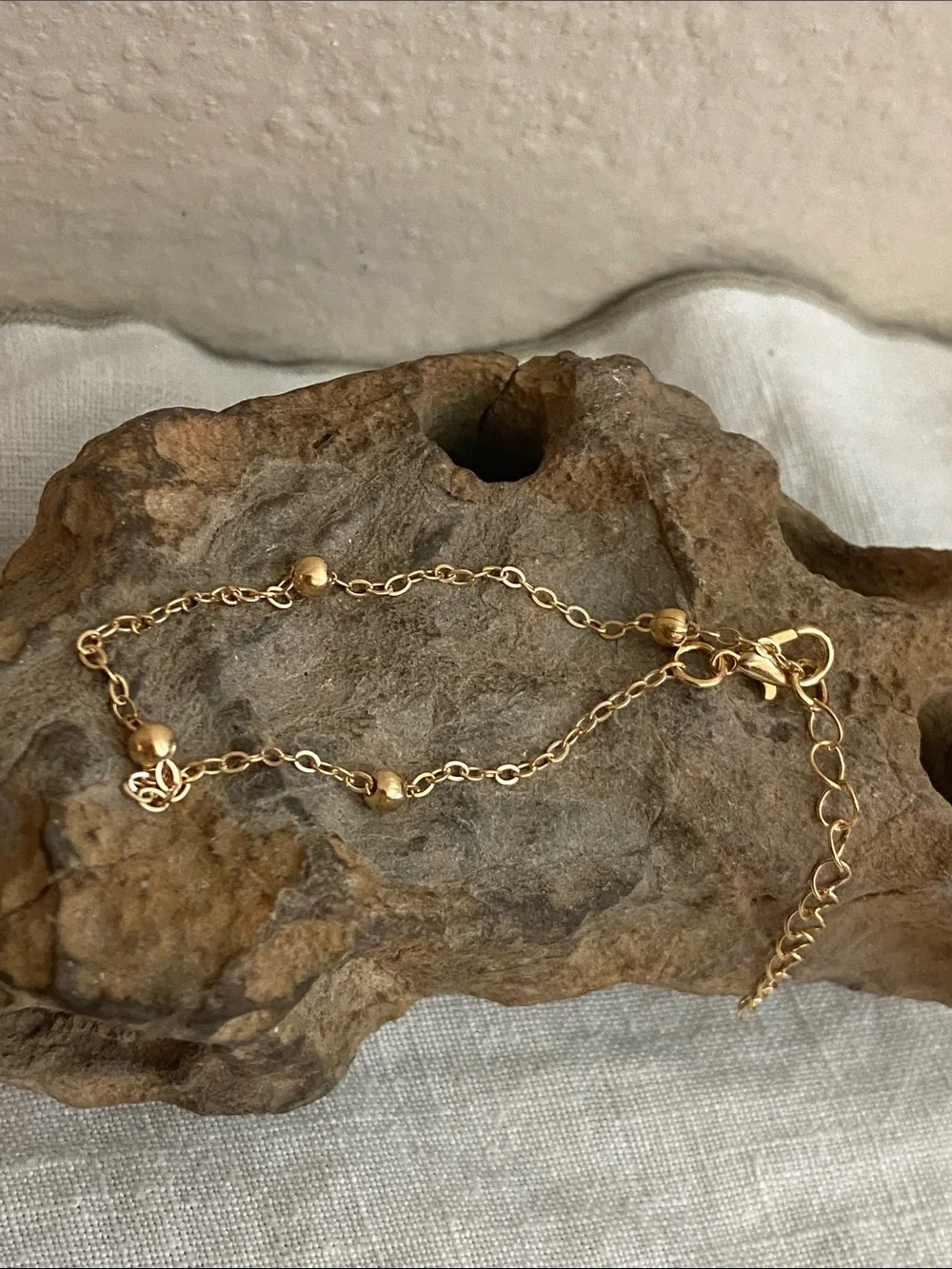 5/$10❤️❤️❤️NEW Gold Tone Zinc Alloy Beaded Chain Bracelet